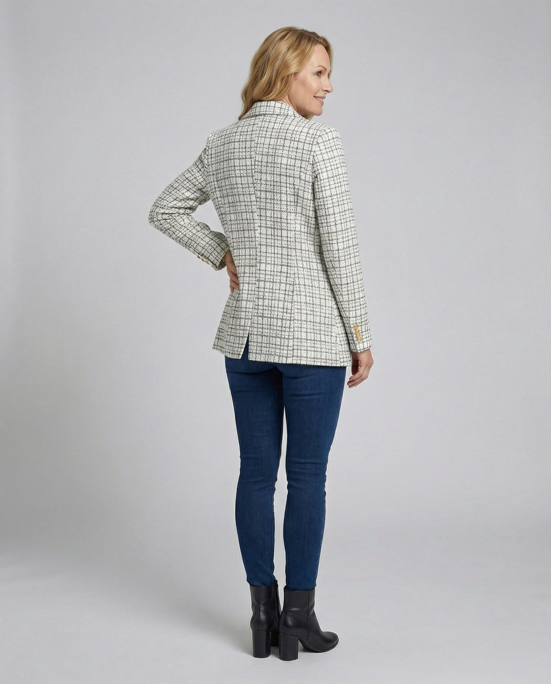 Damen Blazer Hahnentritt tailliert