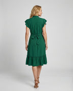 Damen Midikleid elegant mit Stehkragen