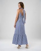 Maritimes Maxikleid Mit Spaghettiträgern Damen