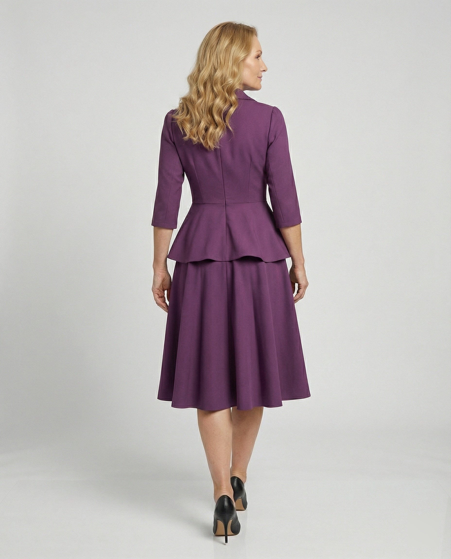 Damen Midikleid elegant mit Schößchen