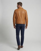 Herren Kunstleder Thermojacke