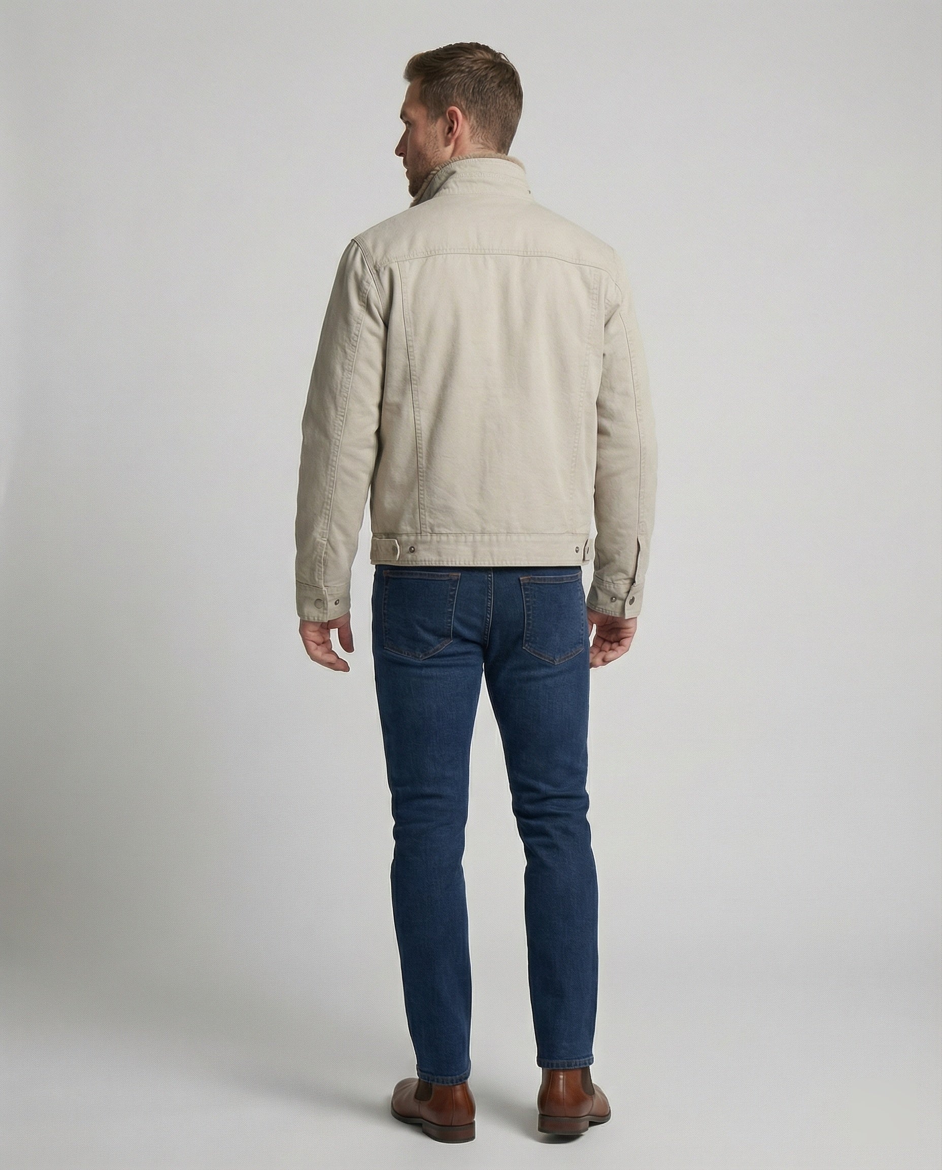 Herren Canvasjacke mit Teddykragen
