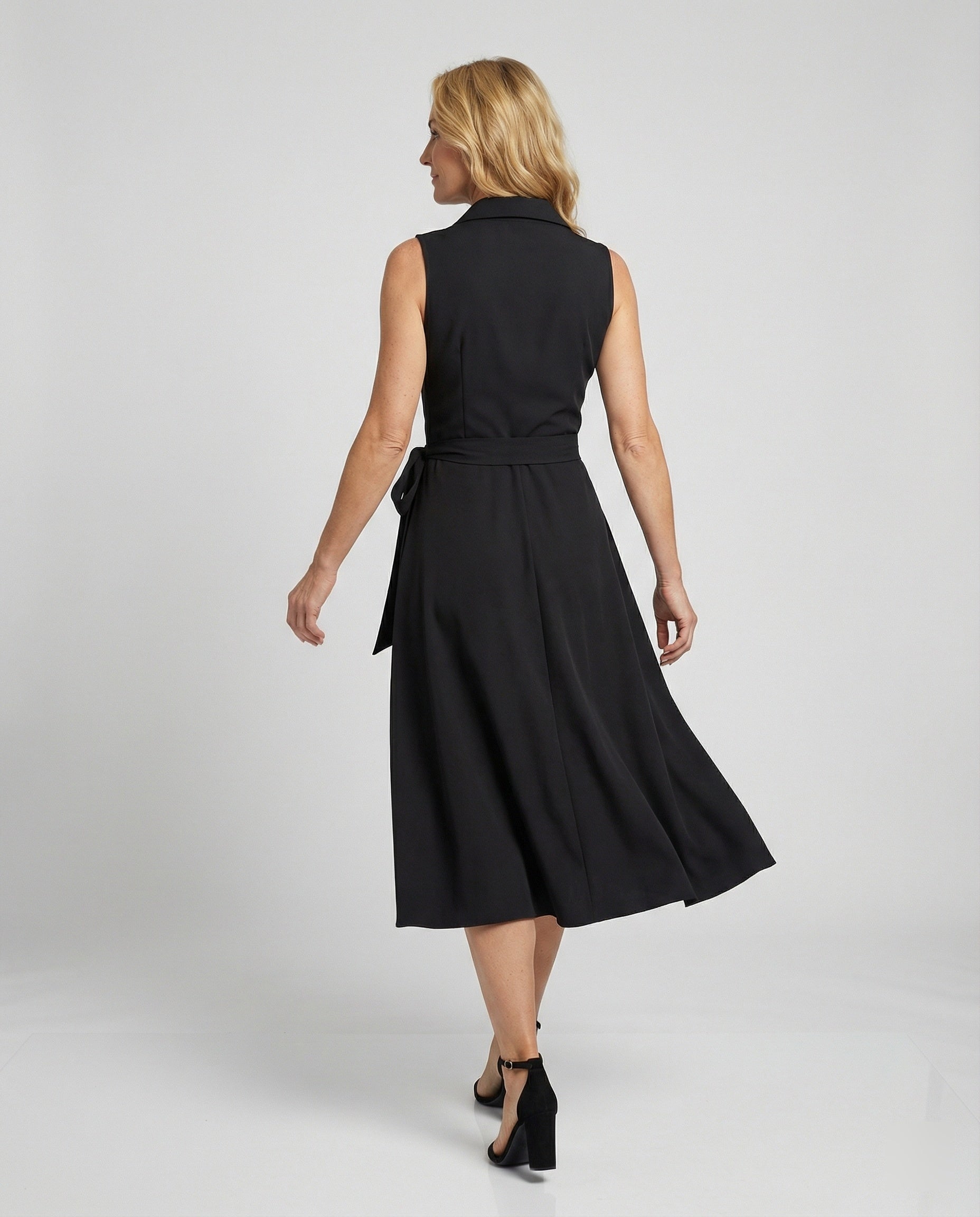 Damen Wickelkleid Freizeitkleid mit Gürtel