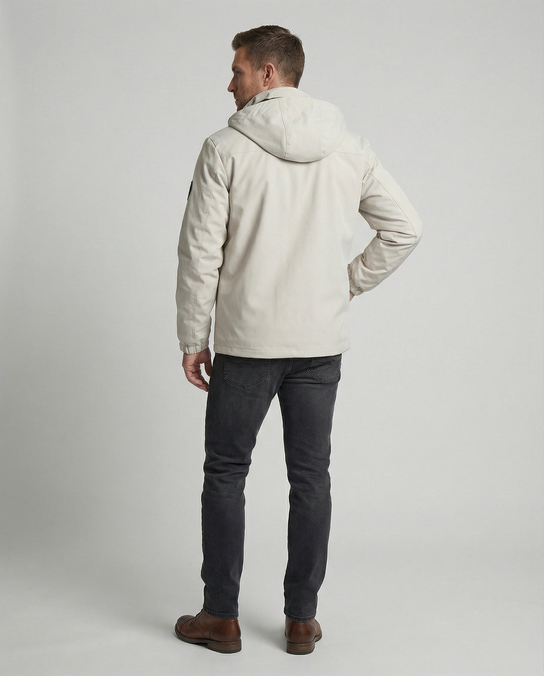 Herren Bikerjacke Leder Velours