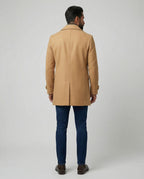 Herren Eleganter Wollmantel mit doppelter Knopfleiste