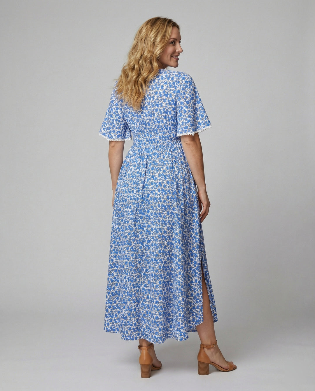 Damen Maxikleid mit floralen Akzenten