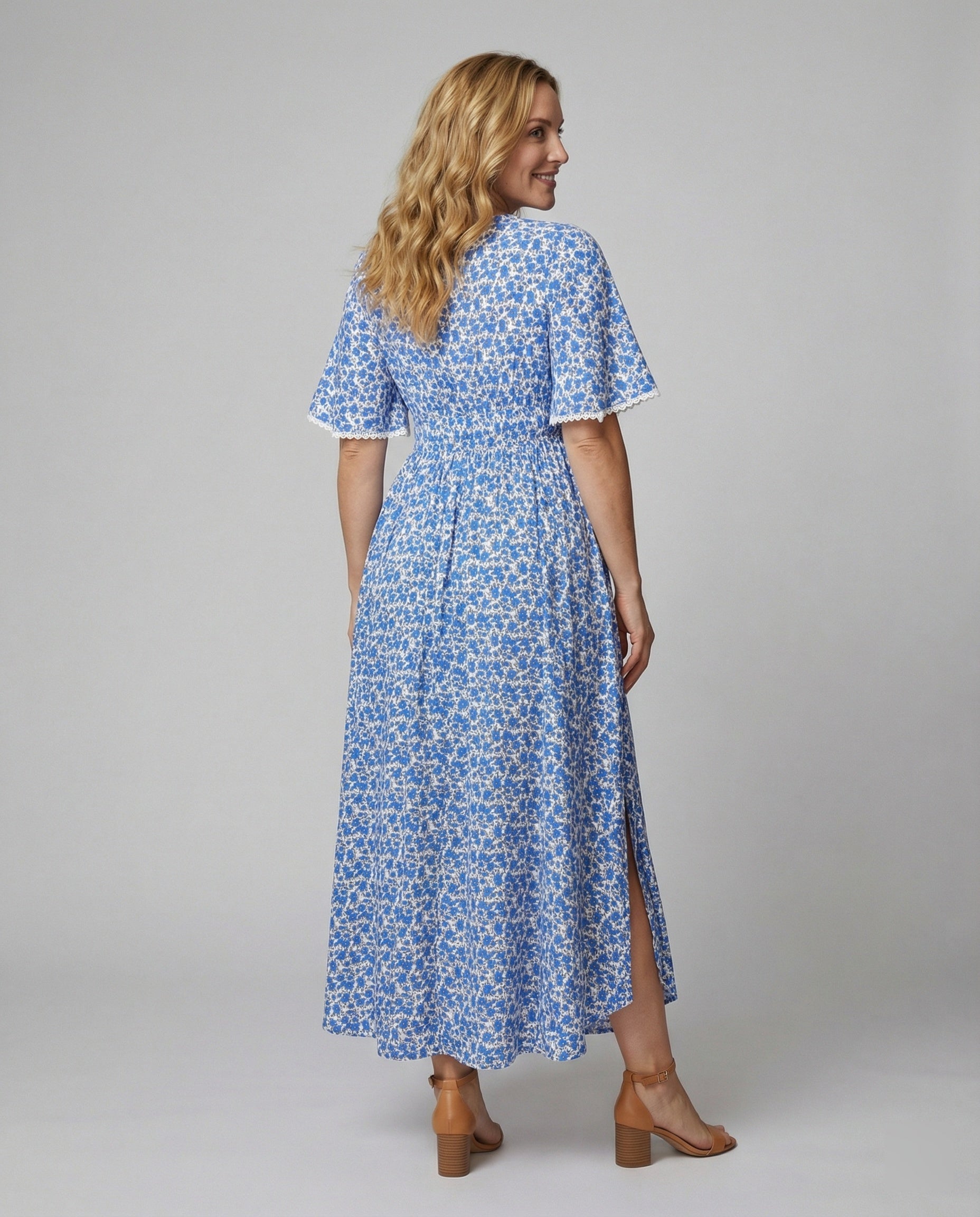 Damen Maxikleid mit floralen Akzenten