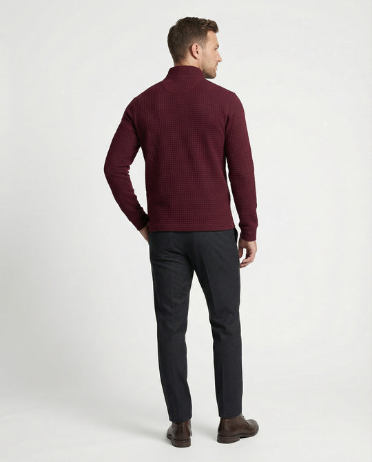 Herren funktionales Langarmshirt mit modernem Stehkragen und Reißverschluss R&B