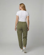 Damen Cargo Stoffhose lässig mit elastischem Bund und Taschen