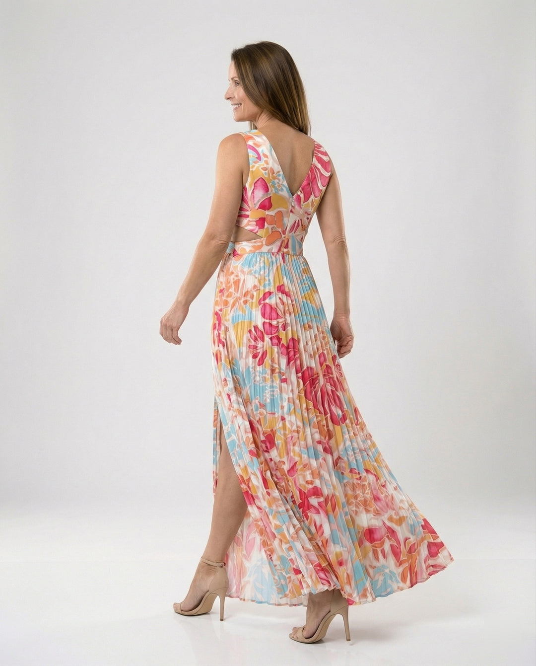 Plissiertes Maxikleid Mit Cut Outs Damen