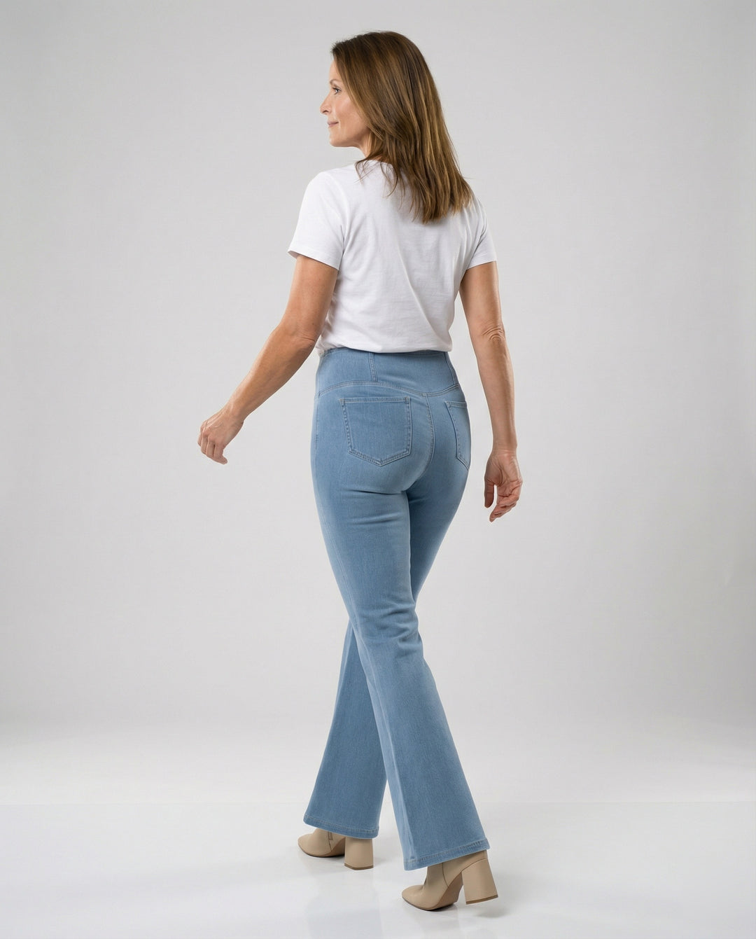 Damen Schlaghose High Waist aus Stretch Denim