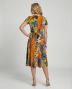 Freizeitkleid Damen Midikleid Tellerrock