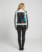 Damen Lederjacke Schwarz Racer