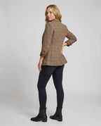 Karierter Blazer mit Revers und einem Knopf