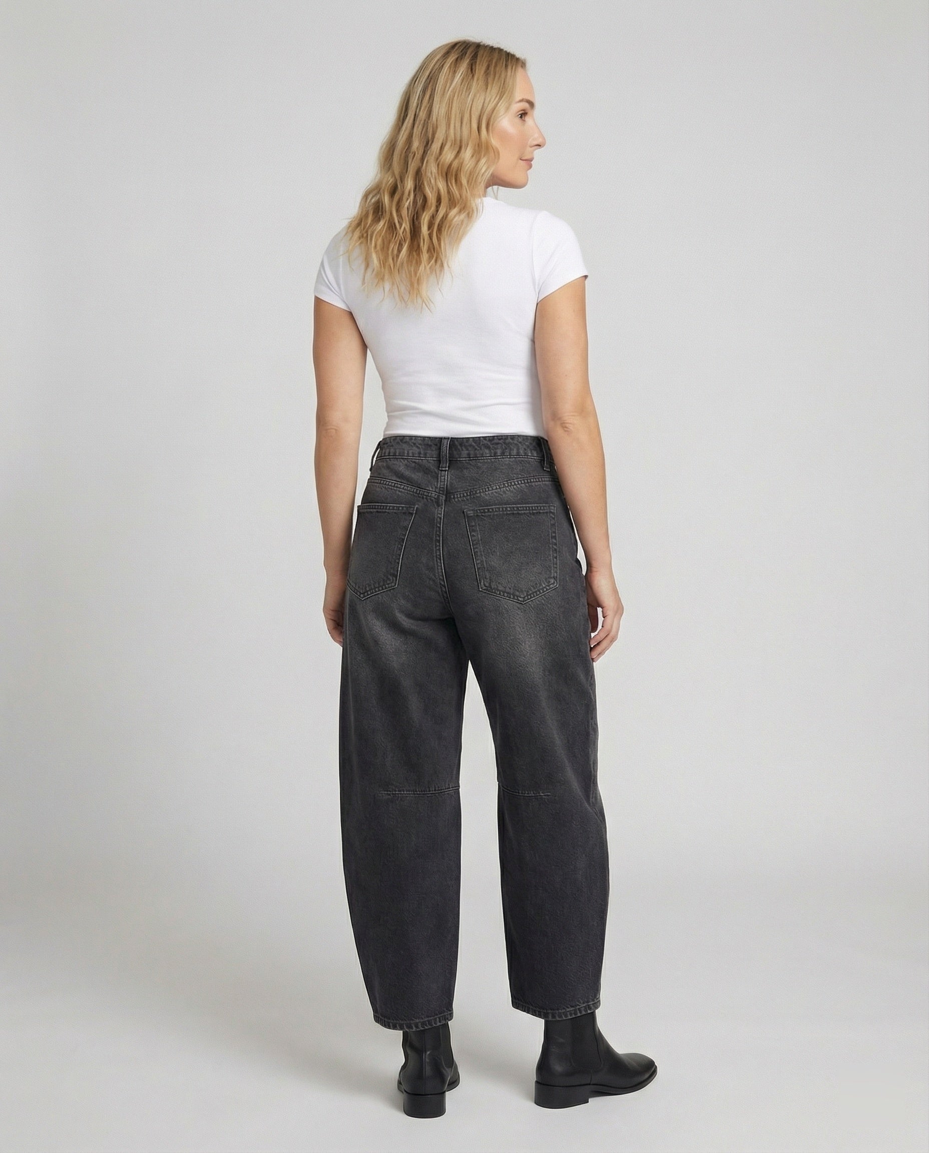 R&B | Mid Rise Barrel Jeans für Damen
