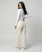 Damen Weite Stoffhose bequem mit elastischem Bund