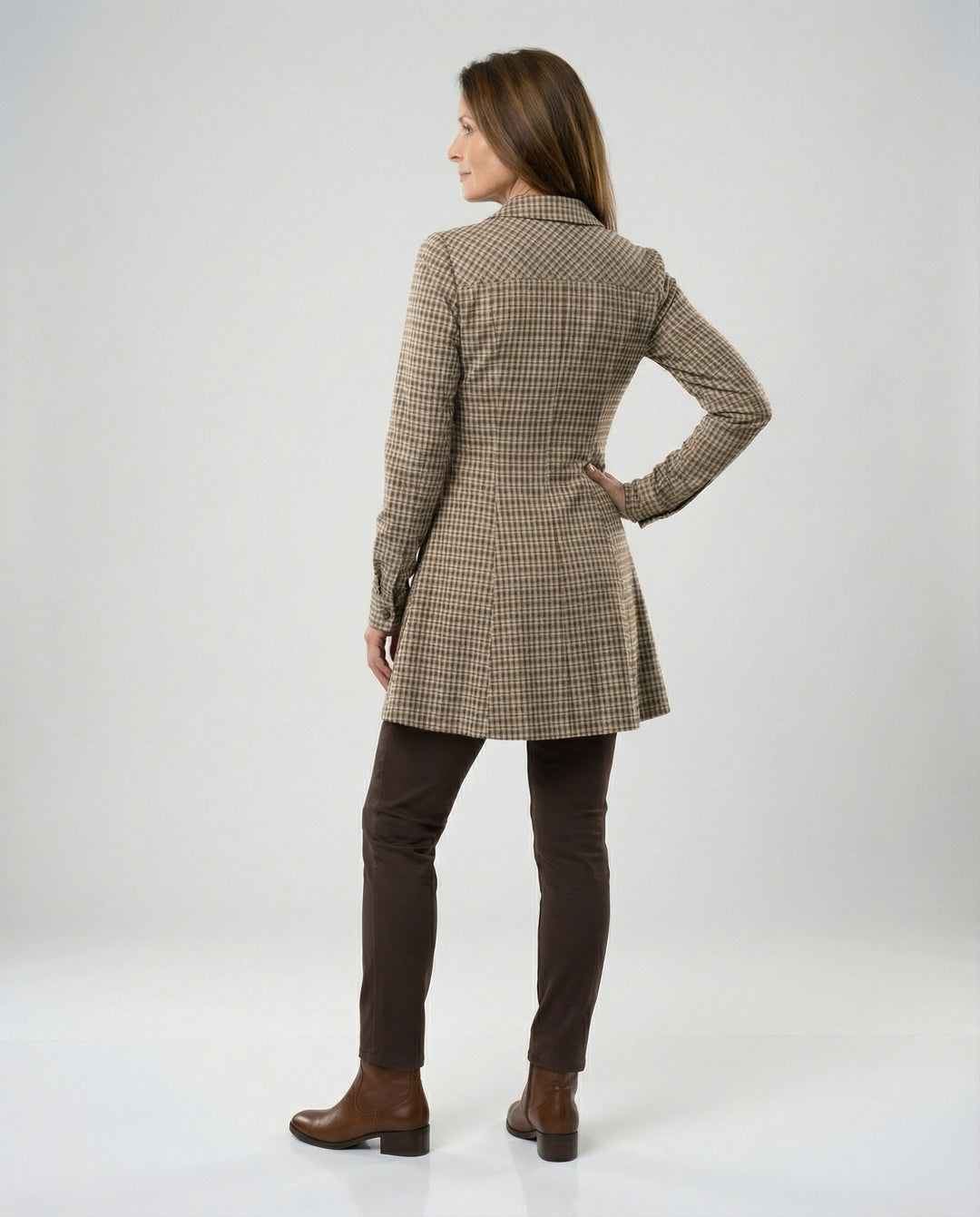 Damen Hemdblusenkleid tailliert