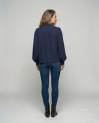 Damen Elegante Bluse mit Puffärmeln und Knopfdetails R&B