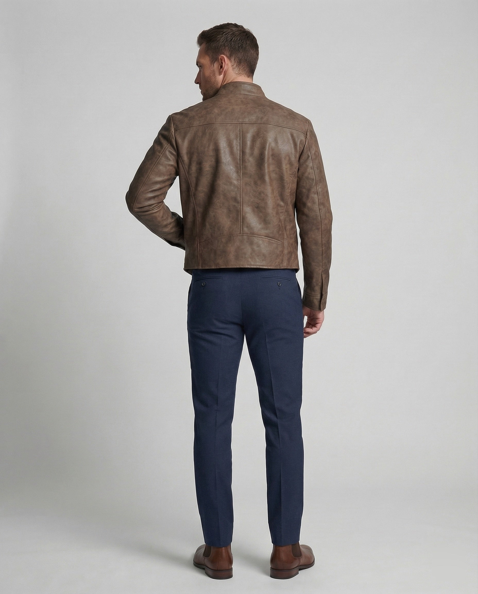 Herren Lederoptik Kurzjacke