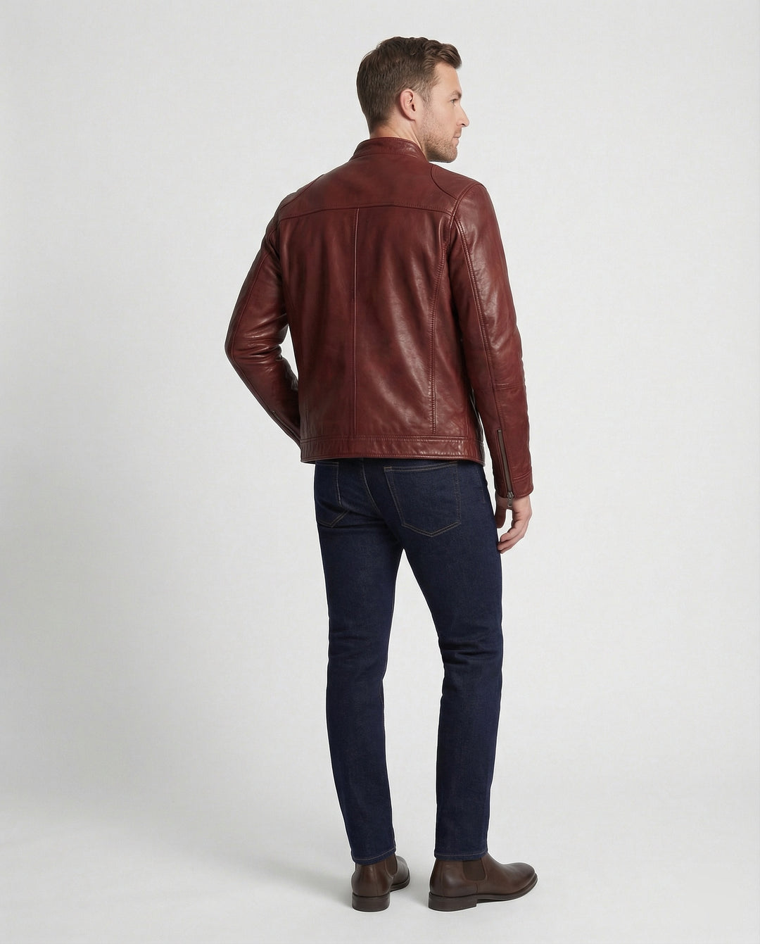 Herren Motorrad Lederblouson