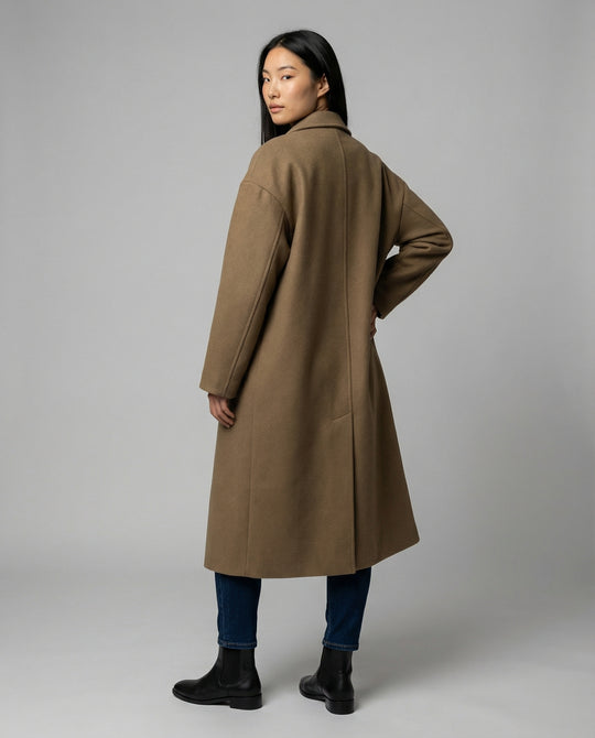 Damen Oversized Wollmantel R&B