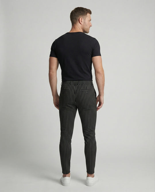 Herren stylische und bequeme Slim-Fit Hose mit gestreiftem Design R&B