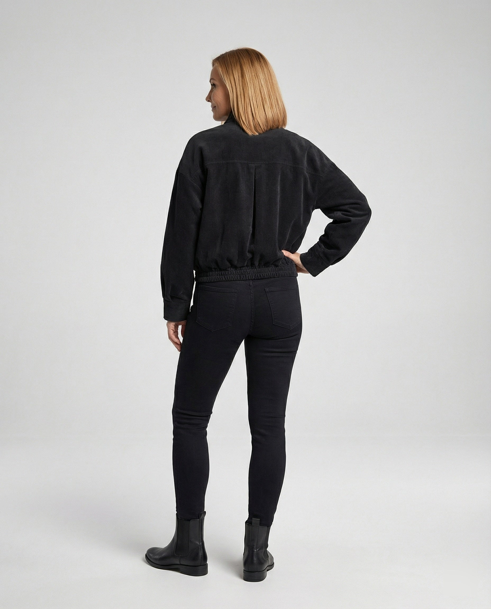 Damen Cordjacke mit Stehkragen