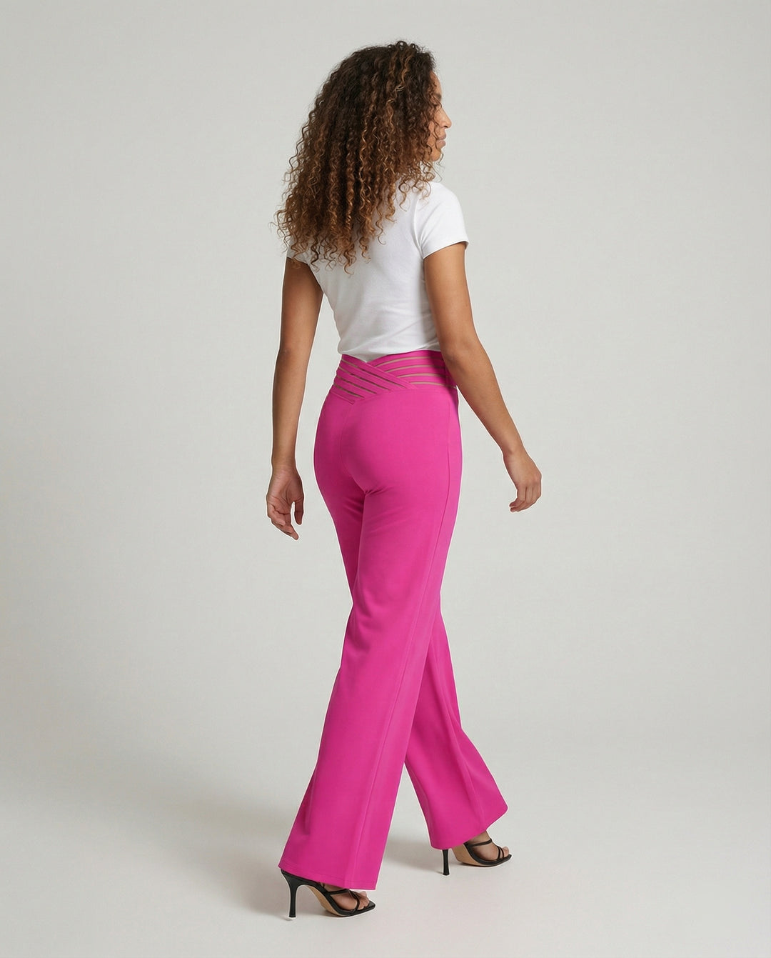 Damen Weit geschnittene Palazzo-Hose mit trendigen Cut-Outs R&B
