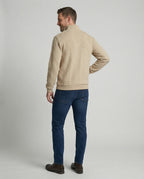 Herren Strickpullover mit hohem Kragen und modernem Reißverschluss R&B