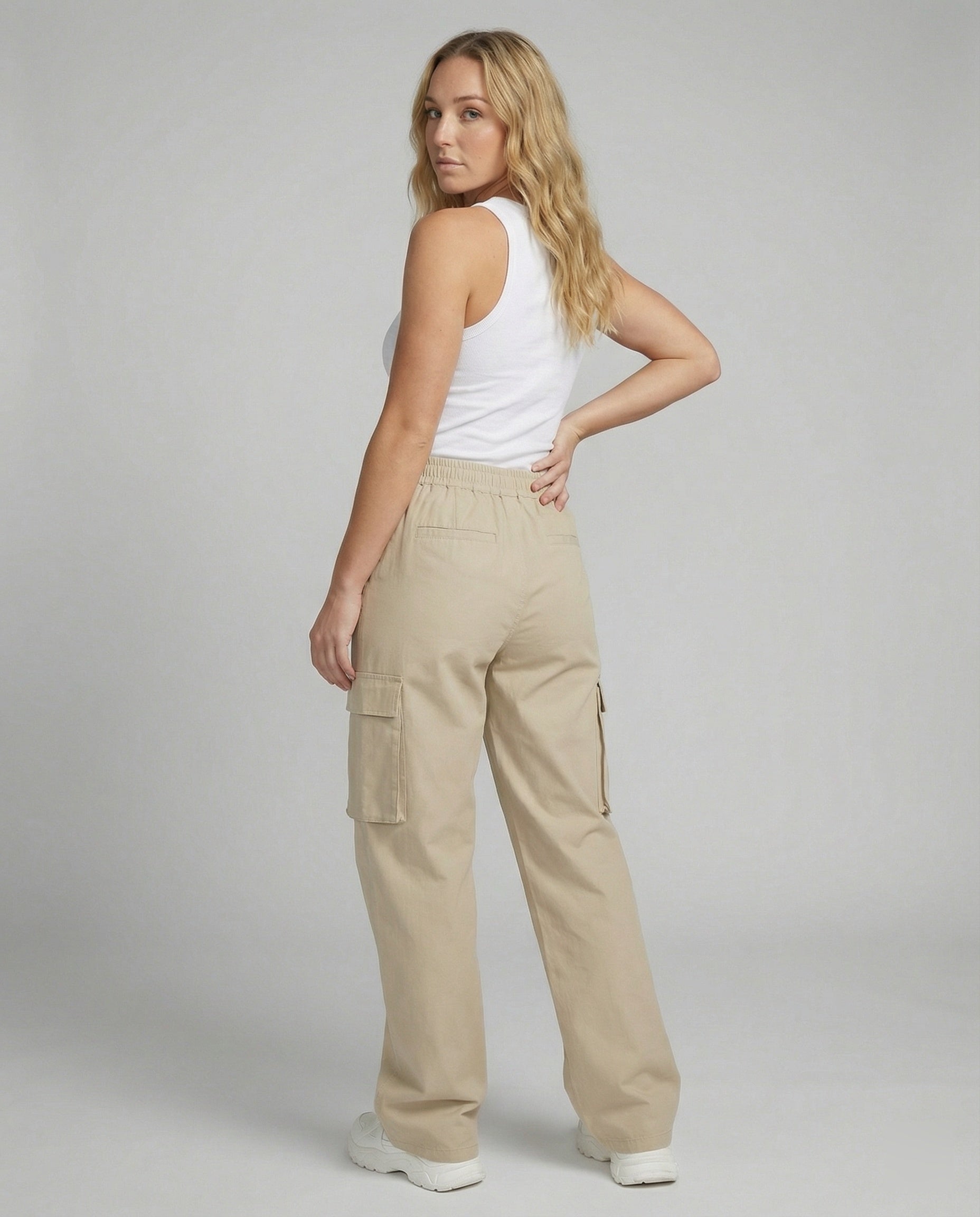 Damen Cargo-Hose mit elastischem Bund und praktischen Seitentaschen R&B