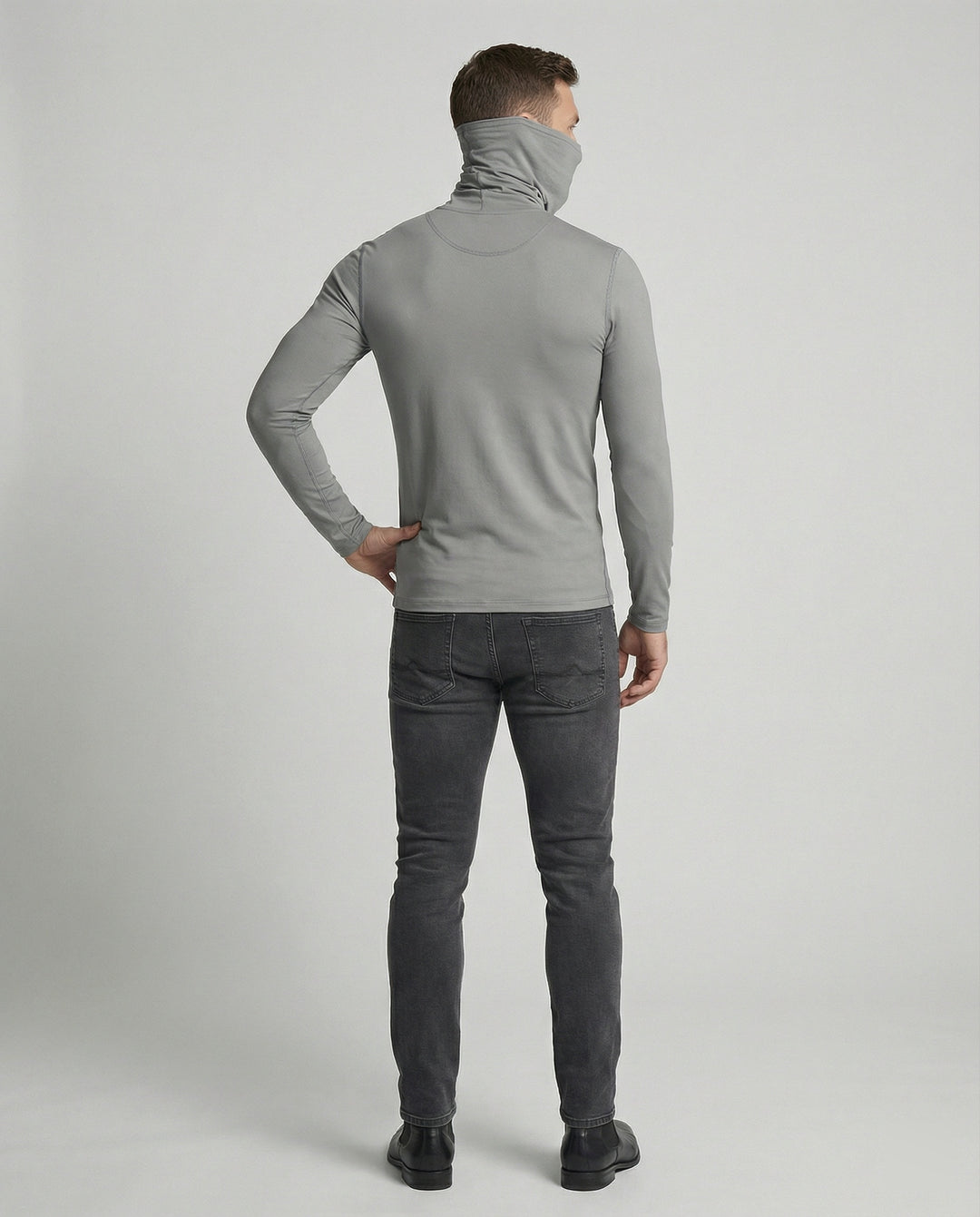 Herren Funktionsshirt mit hohem Kragen und innovativem Feuchtigkeitsmanagement R&B