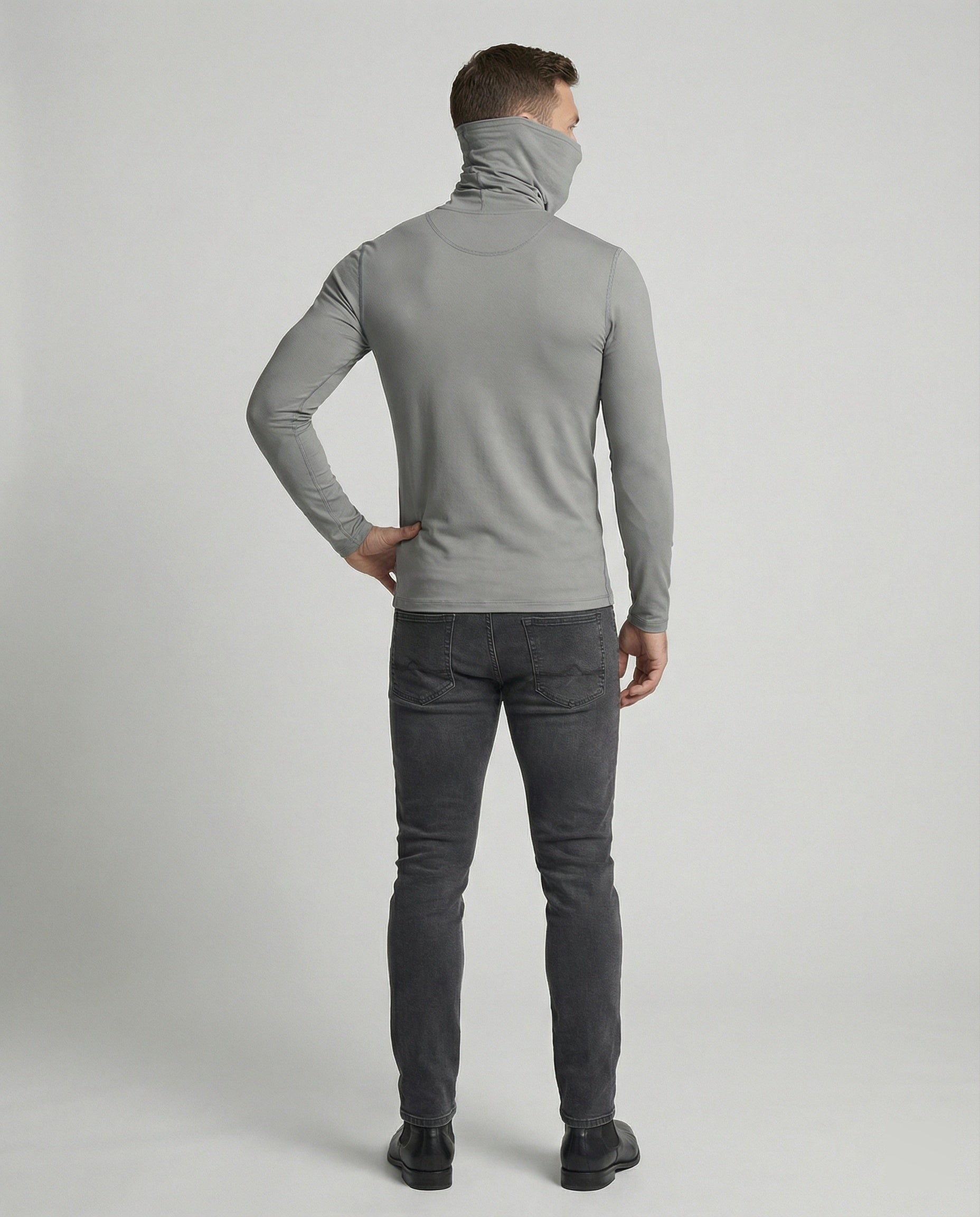 Herren Funktionsshirt mit hohem Kragen und innovativem Feuchtigkeitsmanagement R&B