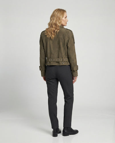 Braune Lederjacke Damen Oversize