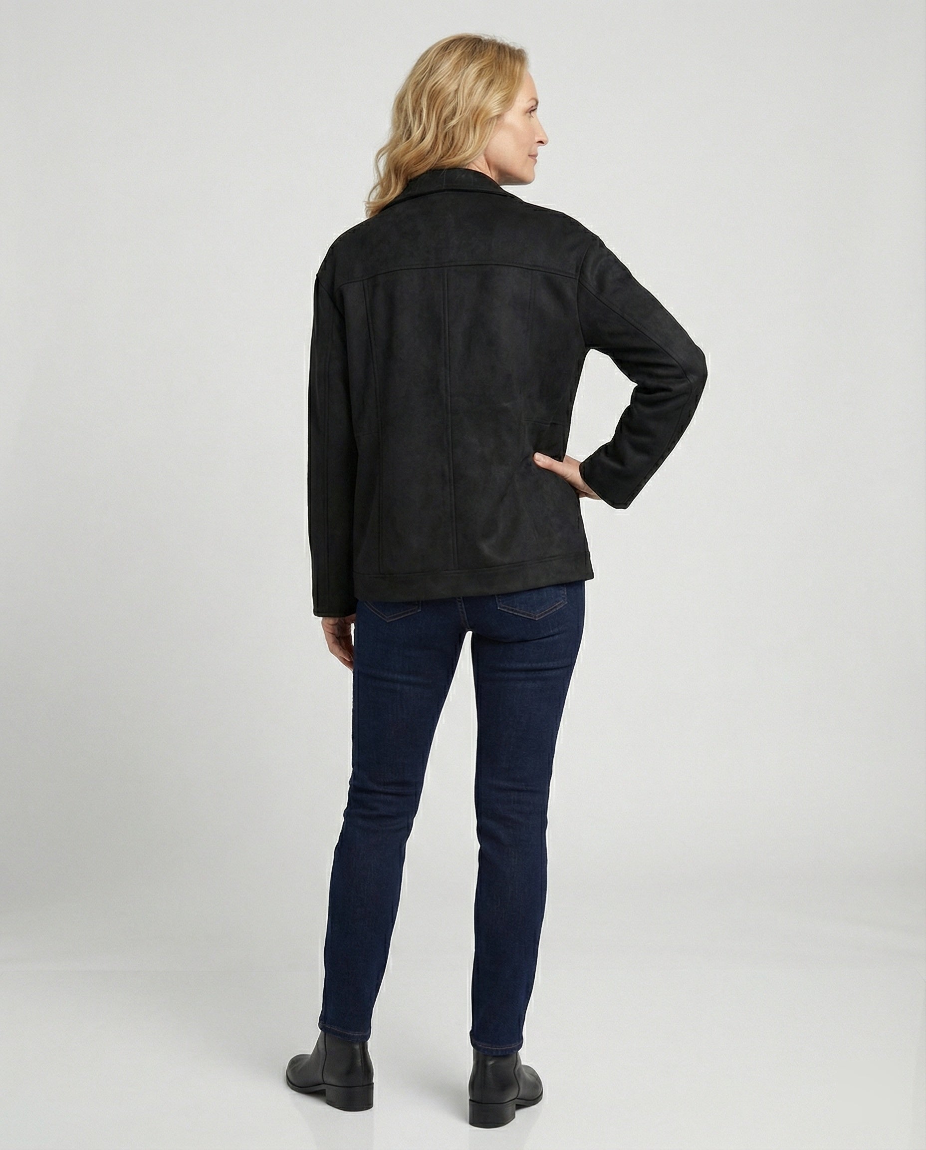 Braune Lederjacke Damen Velours