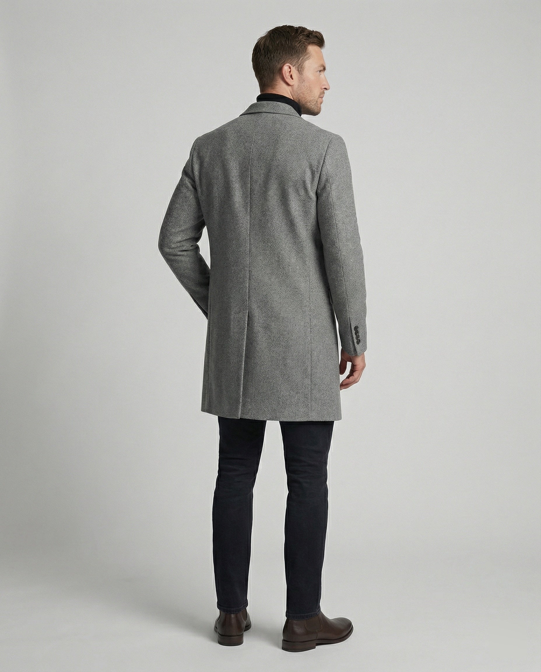 Eleganter Wintermantel Revers Herren