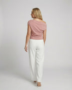 Damen Elegantes Drapiertes Oberteil mit asymmetrischem Schnitt R&B