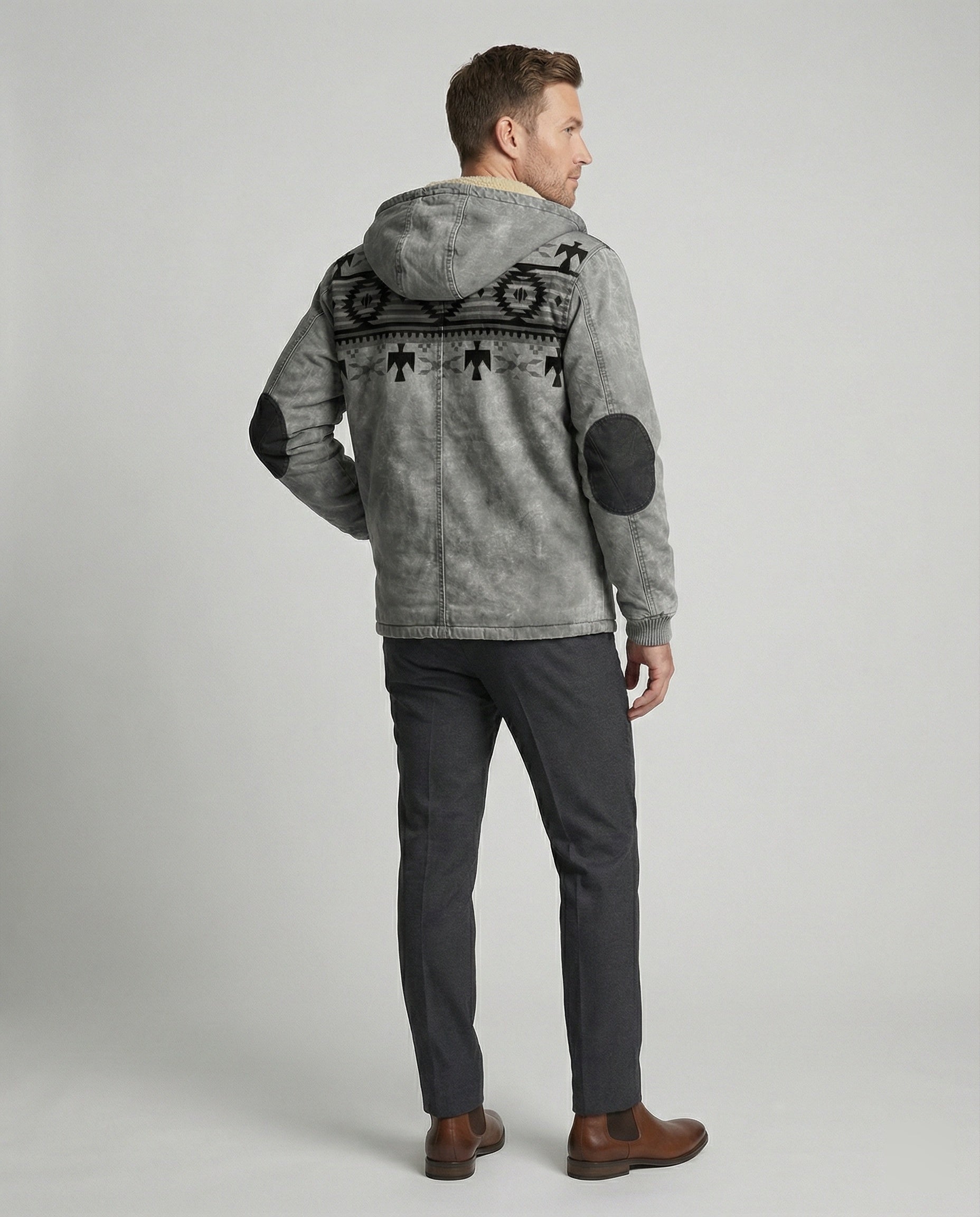 Tribal Print Kapuzenjacke Herren