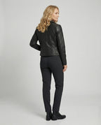 Damen Lederjacke Schwarz Blouson
