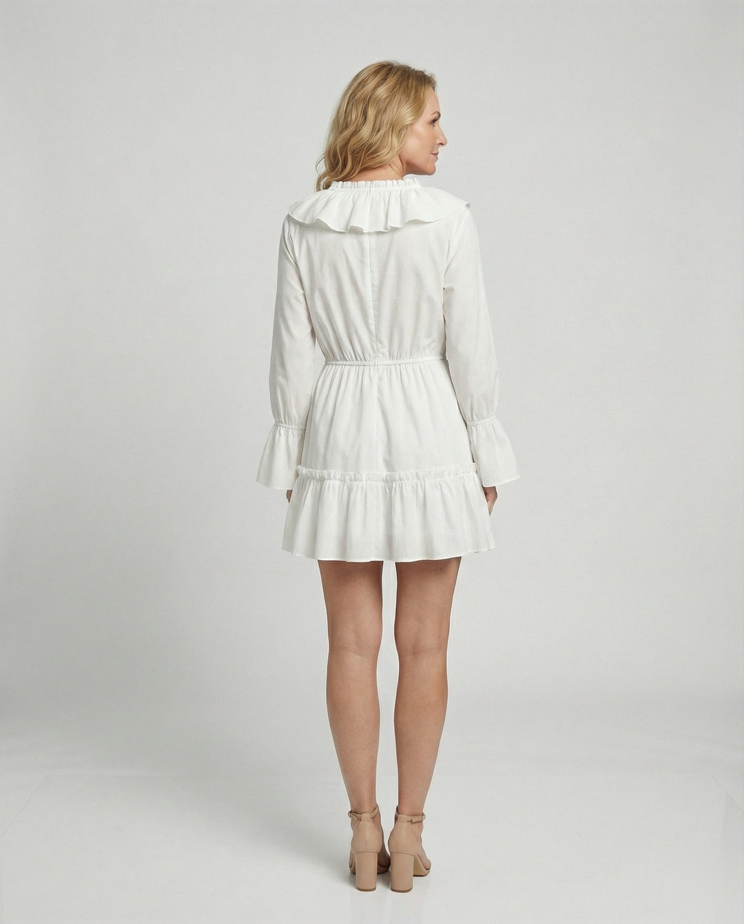 Freizeitkleid Damen Volant Minikleid