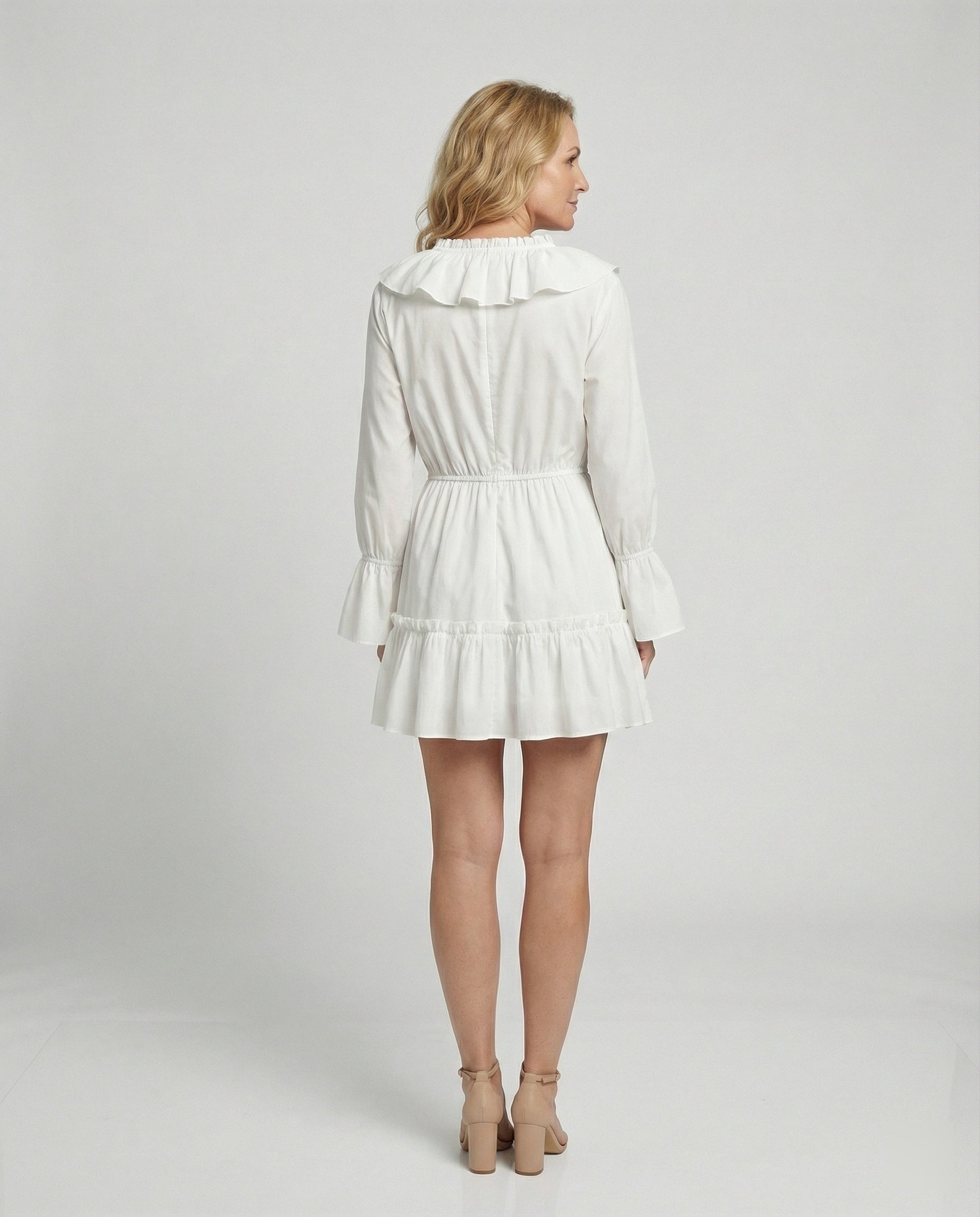 Freizeitkleid Damen Volant Minikleid