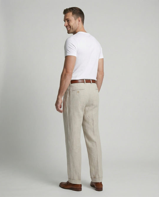 Herren elegante und bequeme Leinenhose R&B