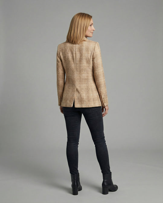 Damen Blazer Tweed Doppelreiher
