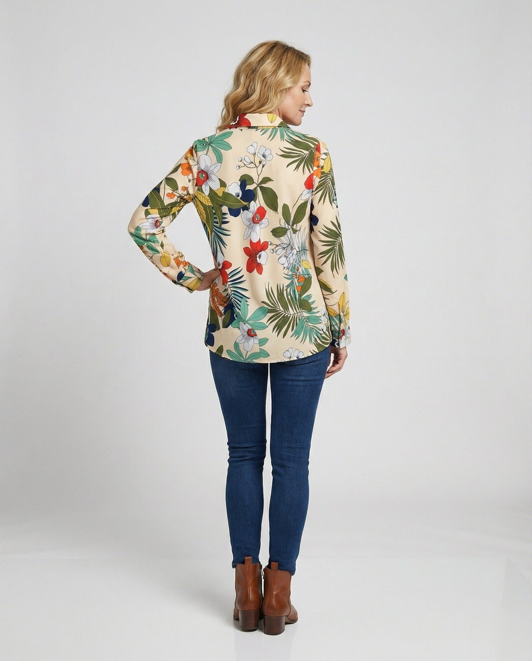 Damen Bluse Floral Viskose