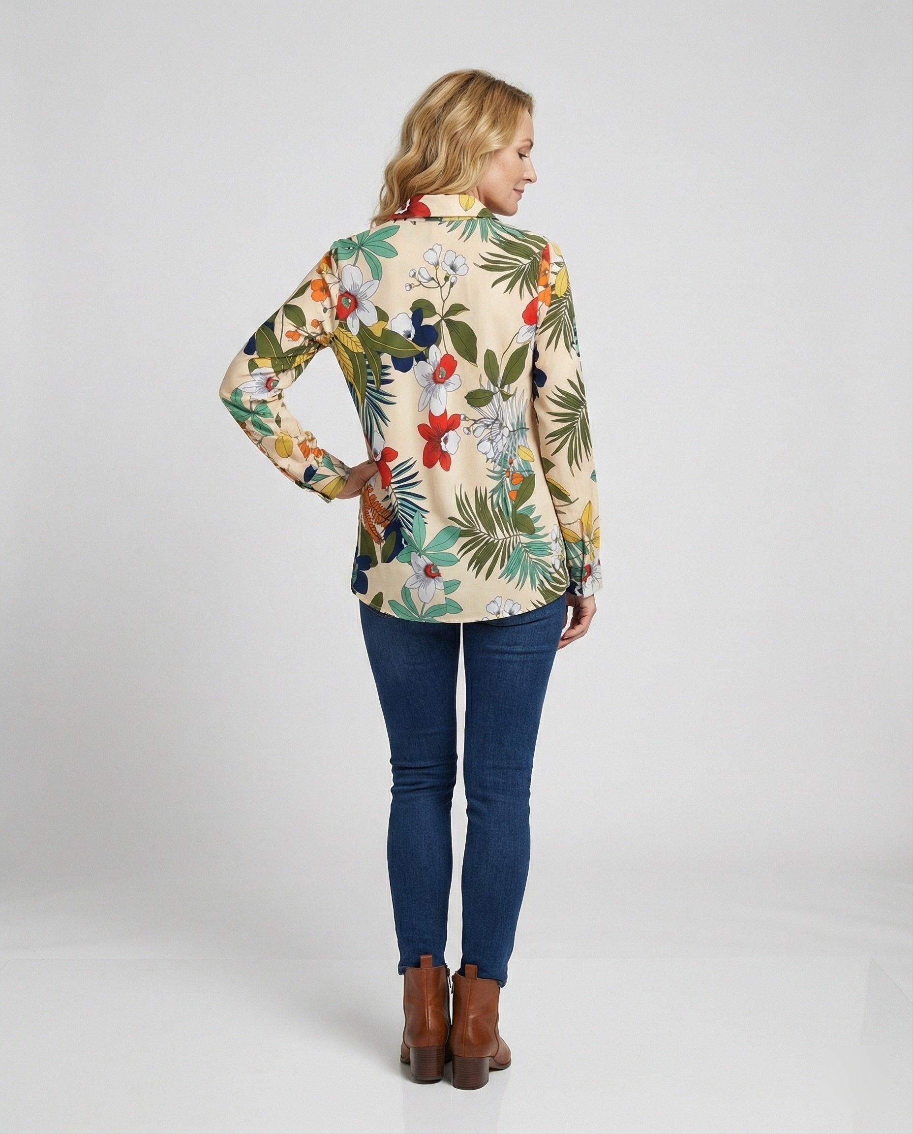 Damen Bluse Floral Viskose
