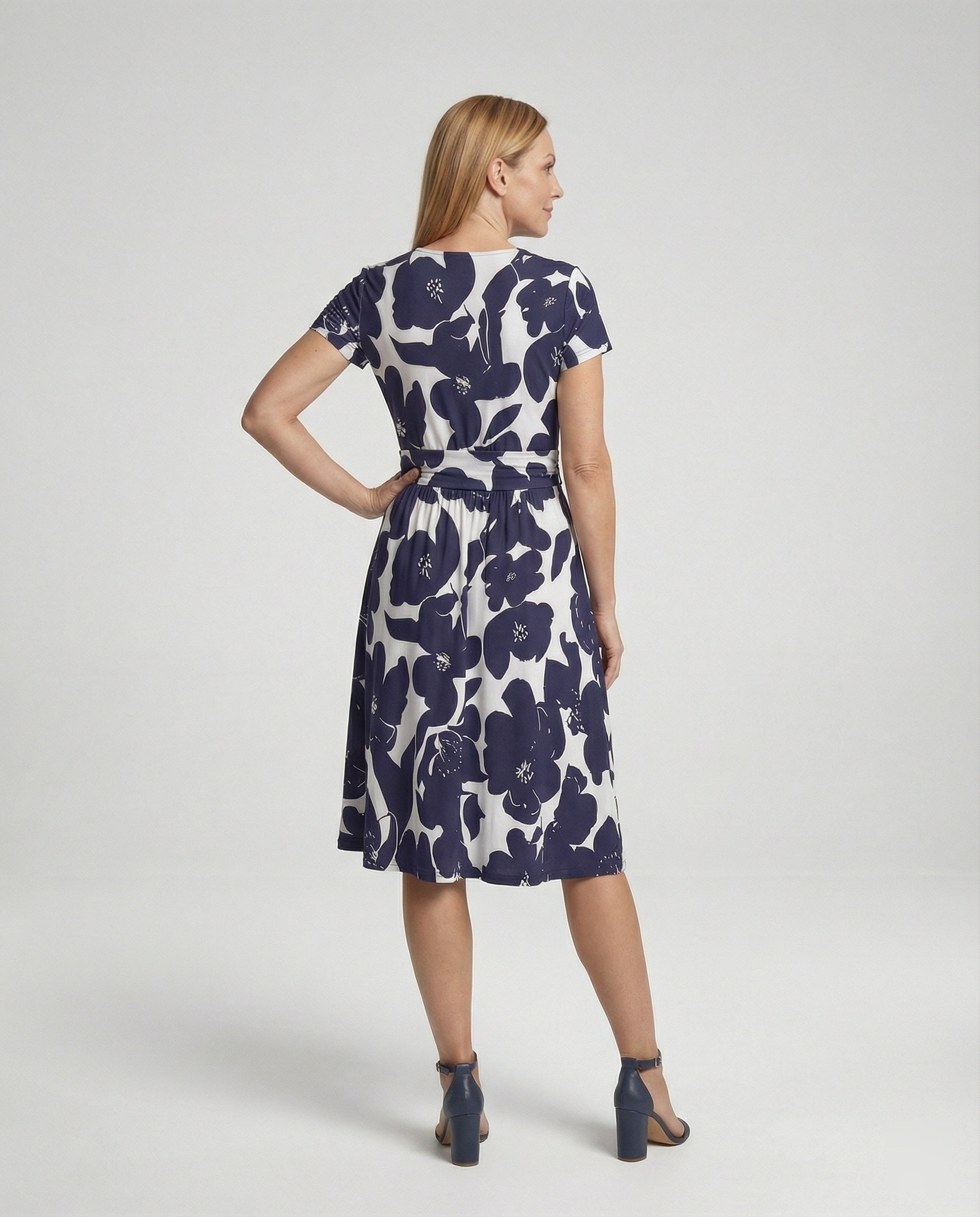 Damen Wickelkleid Jersey Freizeitkleid