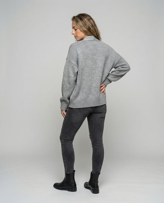 Strickjacke Damen lässig mit Knopfverschluss und großen Taschen