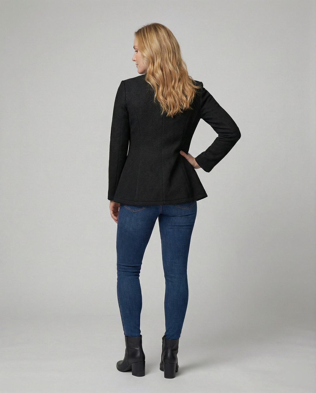 Damen Blazer ärmellos Hahnentritt