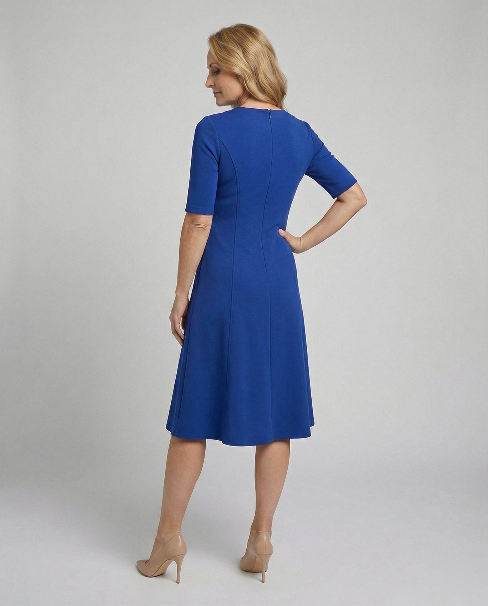 Damen Midikleid elegant Halbarm