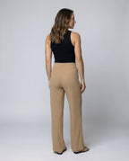 Damen elegante weit geschnittene Sommerhose mit feiner Rippstruktur R&B