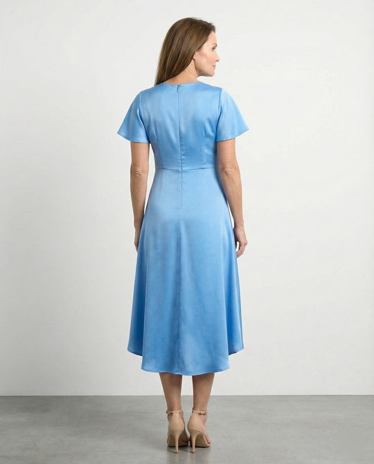 Damen Midikleid elegant Wickeloptik